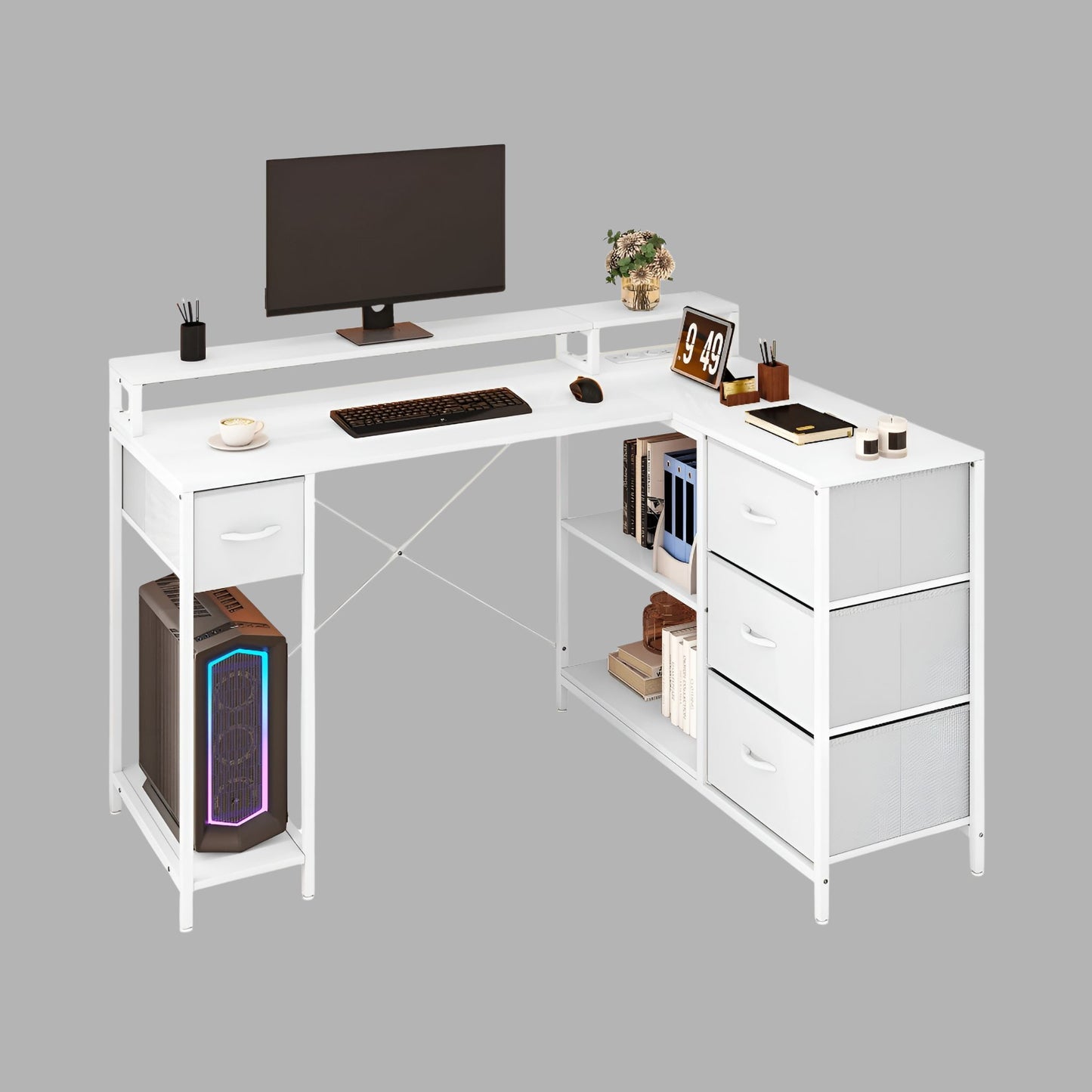 Bureau Gamer Blanc | DeskElite